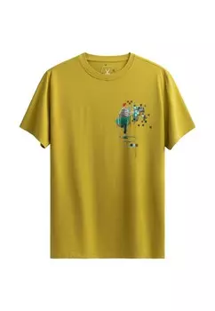 Футболка с принтом PIGMENT KAFT, оливковый