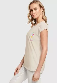 Футболка с принтом PINA COLADA EXTENDED Merchcode, цвет Mottled Beige