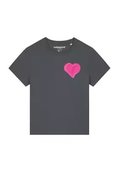 Футболка с принтом PINK HEART Watapparel, цвет anthracite