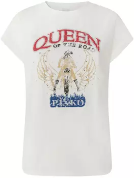 Футболка с принтом PINKO Queen Of The Road, белый
