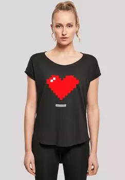 Футболка с принтом PIXEL HERZ HAPPY PEOPLE F4NT4STIC, черный