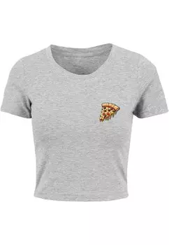 Футболка с принтом PIZZA COMIC CROPPED Merchcode, серый