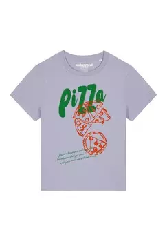 Футболка с принтом PIZZA watapparel, фиолетовый