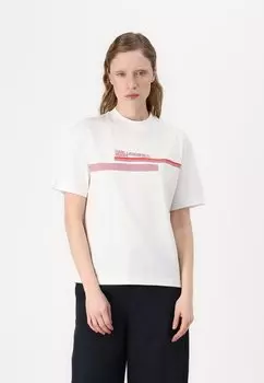 Футболка с принтом PLACED LOGO TEE Karl Lagerfeld Jeans, белый