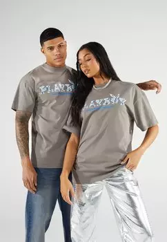 Футболка с принтом Playboy Unisex LEGACY STUDIOS, цвет grey