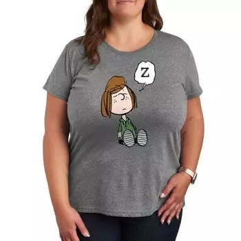 Футболка с принтом "Plus Peanuts" и мятной конфетой Licensed Character, серый