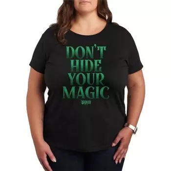 Футболка с принтом "плюс размер" от Wicked Don't Closer your magic Graphic Licensed Character, черный