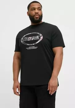 Футболка с принтом PLUS SIZE Jack & Jones, черный