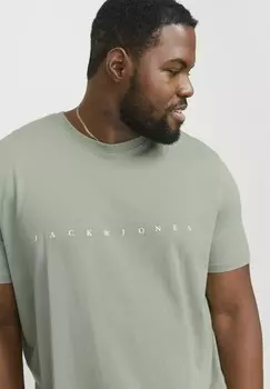 Футболка с принтом PLUS SIZE LOGO Jack & Jones, светло-зеленый