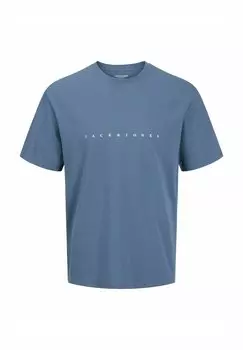 Футболка с принтом PLUS SIZE LOGO Jack & Jones, синий