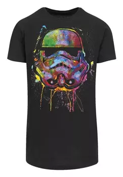 Футболка с принтом PLUS SIZE STORMTROOPER PAINT SPLATS F4NT4STIC, черный