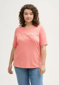 Футболка с принтом PLUS SIZE TOM TAILOR, коралловый