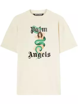 Футболка с принтом «Плющ» Palm Angels, нейтральный цвет