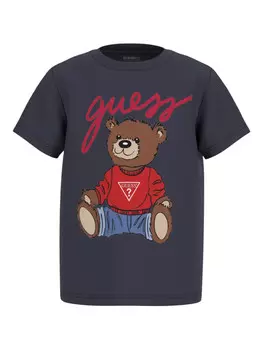 Футболка с принтом плюшевого мишки для детей Guess Kids, синий