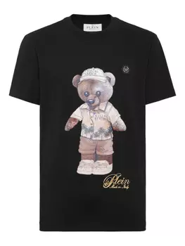 Футболка с принтом плюшевого мишки Philipp Plein, черный