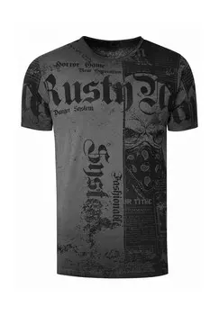 Футболка с принтом по всей поверхности в подержанном стиле RUSTY NEAL, антарцитовый
