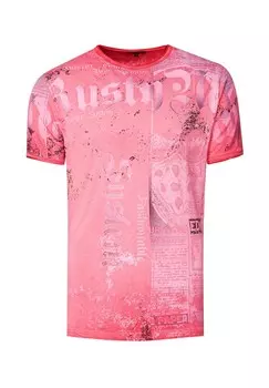 Футболка с принтом по всей поверхности в подержанном стиле RUSTY NEAL, цвет Koralle