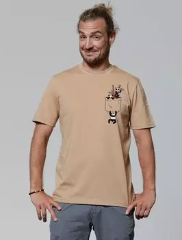 Футболка с принтом POCKET PANDAS watapparel, бежевый