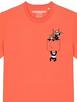 Футболка с принтом POCKET PANDAS watapparel, красный