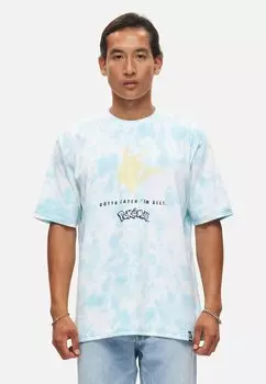 Футболка с принтом Pokemon Electric Re:Covered, цвет blue tie dye