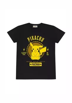 Футболка с принтом POKMON COLLEGIATE PIKACHU Pokemon, черный