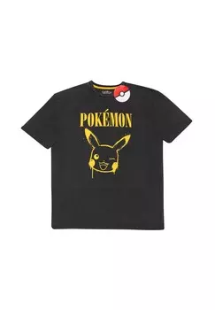 Футболка с принтом POKMON GRAFFITI PIKACHU Pokemon, антрацит