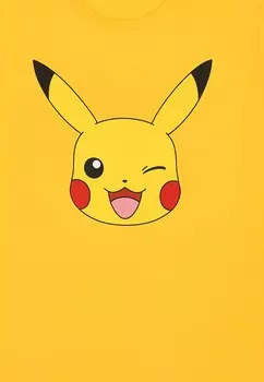 Футболка с принтом POKMON PIKACHU FACE Pokemon, желтый