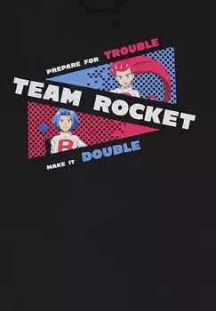 Футболка с принтом POKMON TEAM ROCKET Pokemon, черный