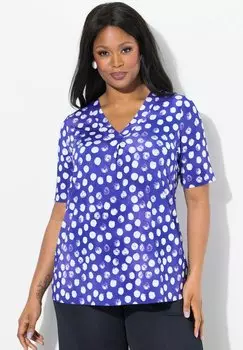 Футболка с принтом POLKA DOT SHORT SLEEVE Ulla Popken, фиолетовый