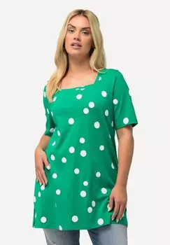 Футболка с принтом POLKA DOT Ulla Popken, темно-зеленый