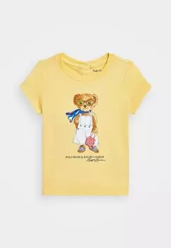 Футболка с принтом POLO BEAR COTTON JERSEY TEE Polo Ralph Lauren, желтый