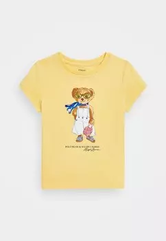 Футболка с принтом POLO BEAR COTTON JERSEY TEE Polo Ralph Lauren, желтый