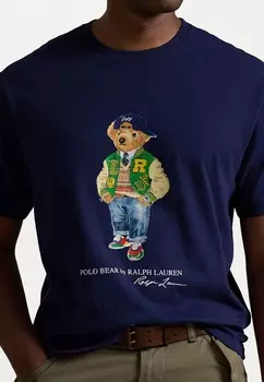 Футболка с принтом POLO BEAR JERSEY T-SHIRT Ralph Lauren, темно-синий