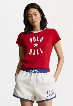Футболка с принтом Polo Ralph Lauren, красный