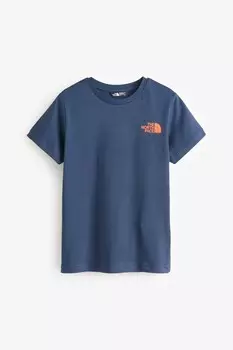 Футболка с принтом «полукупол» на спине для подростков The North Face, синий