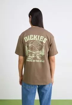 Футболка с принтом PONDEROSA PINES TEE Dickies, коричневый