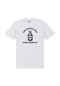 Футболка с принтом POP CREATURES BOTTLE Henry Tiger, белый