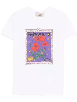 Футболка с принтом Poppies Alessandro Enriquez, белый