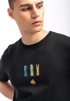 Футболка с принтом POUCH KAFT, черный