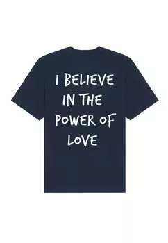 Футболка с принтом POWER OF LOVE BACK HEAVYWEIGHT Mira Paris, темно-синий
