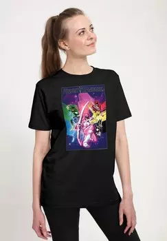 Футболка с принтом POWER RANGERS COLORFUL POSTER Henry Tiger, черный