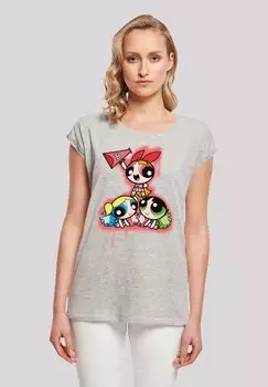 Футболка с принтом POWERPUFF GIRLS CHEERLEADERS F4NT4STIC, серый