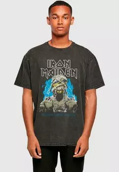 Футболка с принтом POWERSLAVE MUMMY WORLD TOUR OVERSIZE Merchcode, черный