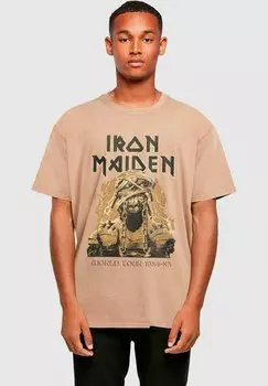 Футболка с принтом POWERSLAVE - MUMMY WORLD TOUR ACID WASHED Merchcode, бежевый