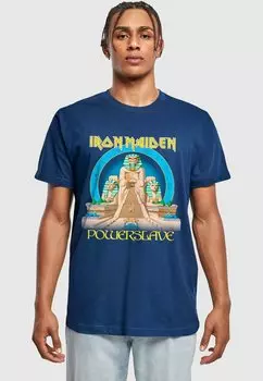 Футболка с принтом POWERSLAVE - WORLD SLAVERY TOUR EGPYT Merchcode, светло-голубой