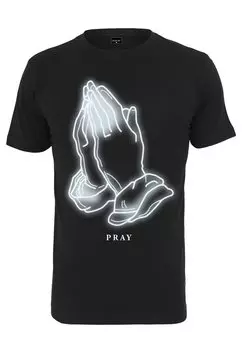 Футболка с принтом PRAY GLOW TEE Mister Tee, черный