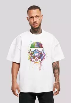 Футболка с принтом PREMIUM STORMTROOPER PAINT SPLATS ULTRA HEAVY OVERSIZE F4NT4STIC, цвет white