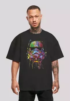 Футболка с принтом PREMIUM STORMTROOPER PAINT SPLATS ULTRA HEAVY OVERSIZE F4NT4STIC, цвет black