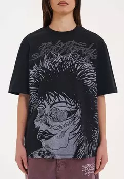 Футболка с принтом PRETTY IN RELAXED Ed Hardy, черный