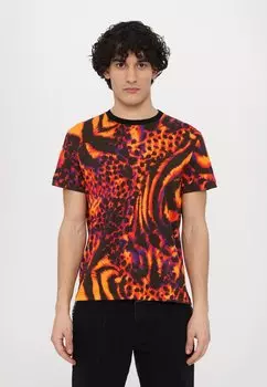 Футболка с принтом PRINT ANIMALIER Versace Jeans Couture, розовый